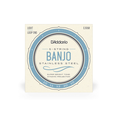 D'Addario EJS60 5-String Stainless Steel Light Banjo Strings