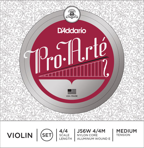 D'addario Pro-Arte Violin Set - 4/4 Medium Tension with Wound E