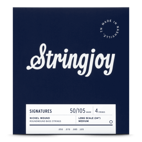 Stringjoy Signatures | Medium Gauge (50-105) 4 String Long Scale Nickel Wound Bass Guitar Strings