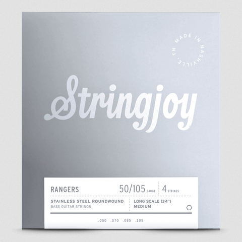 Stringjoy Rangers | Medium Gauge (50-105) 4 String Long Scale Stainless Steel Bass Guitar Strings