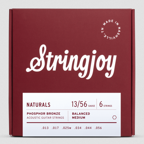 Stringjoy Naturals | Medium Gauge (13-56) Phosphor Bronze Acoustic Guitar Strings